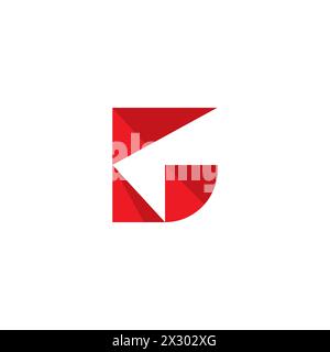 G Logo Modern Design With Red Color Stock Vector