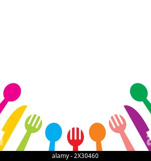 Spoon, knife, fork. Vector illustration. Isolated on white background Stock Vector