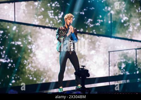 Eurovision Song Contest 2016, Stockholm, Sweden Stockholm, Sweden. 7th May. Singer Donny Montell is rehearsing his song I ve Been Waiting for This Night . Stockholm Globe Arena Sweden *** Eurovision Song Contest 2016, Stockholm, Sweden Stockholm, Sweden 7th May Singer Donny Montell is rehearsing his song I ve Been Waiting for This Night Stockholm Globe Arena Sweden Stock Photo