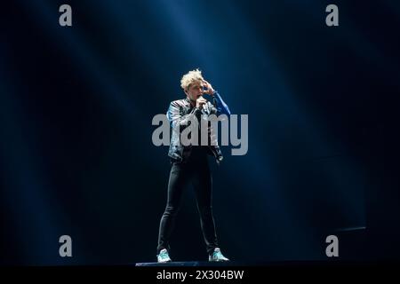 Eurovision Song Contest 2016, Stockholm, Sweden Stockholm, Sweden. 7th May. Singer Donny Montell is rehearsing his song I ve Been Waiting for This Night . Stockholm Globe Arena Sweden *** Eurovision Song Contest 2016, Stockholm, Sweden Stockholm, Sweden 7th May Singer Donny Montell is rehearsing his song I ve Been Waiting for This Night Stockholm Globe Arena Sweden Stock Photo