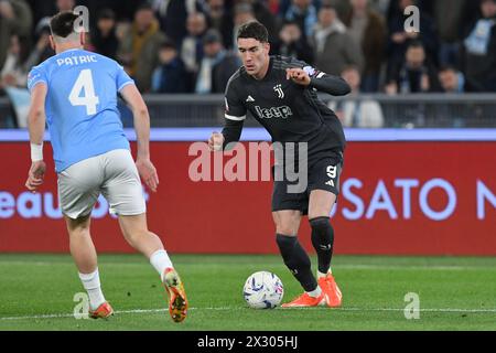Rome, Lazio. 23rd Apr, 2024. Dusan Vlahovic during the Italy cup semifinal second leg match between Lazio v Juvenuts at Olympic stadium, Italy, April 23rd, 2024. AllShotLive Credit: Sipa USA/Alamy Live News Stock Photo