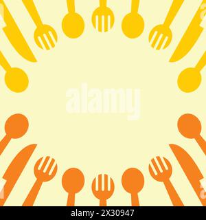 Spoon, knife, fork. Vector illustration background, food icon symbol. Restaurant icon Stock Vector