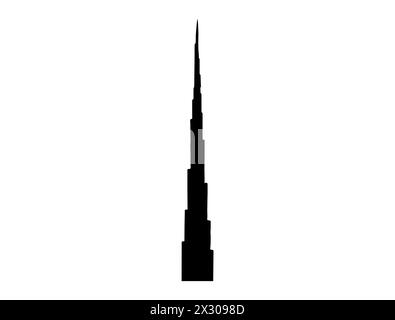Burj khalifa silhouette vector art Stock Vector