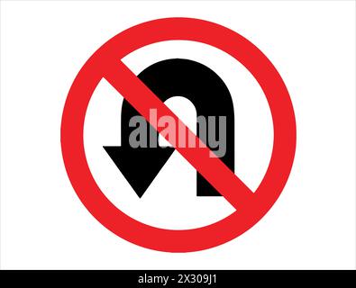 No u turn road sign vector art Stock Vector