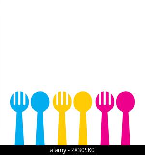 Spoon, knife, fork. Vector illustration white background Stock Vector