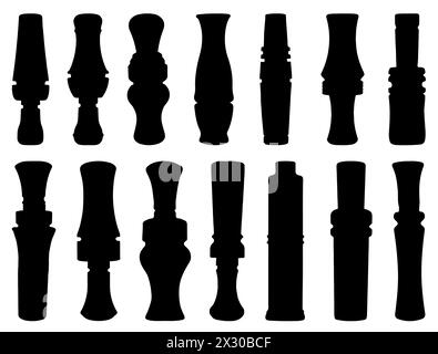 Duck call silhouette vector art Stock Vector