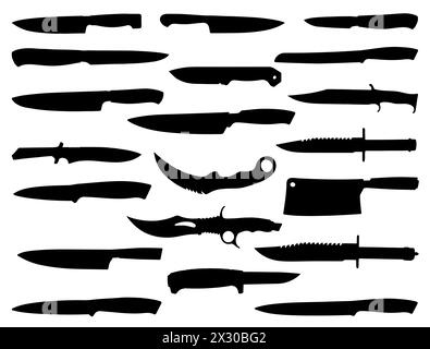 Knives silhouette vector art Stock Vector