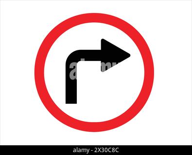 Right turn sign vector art Stock Vector