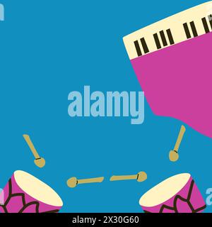 Poster or banner for the jazz festival with music instruments. Perfect for music events, jazz concerts. Vector illustration Stock Vector