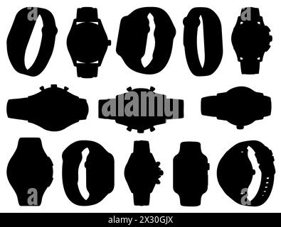 Watches silhouette vector art Stock Vector