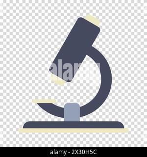 Magnifying glass, microscope, quality control, flat design, simple image, cartoon style. Successful research concept. Vector line icon for business an Stock Vector