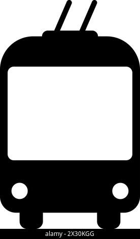 Flat trolleybus icon as symbol for web page design of sity passenger transport Stock Vector