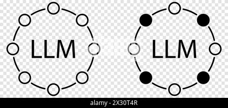 Large language model icons set. Vector illustration isolated on transparent background Stock Vector