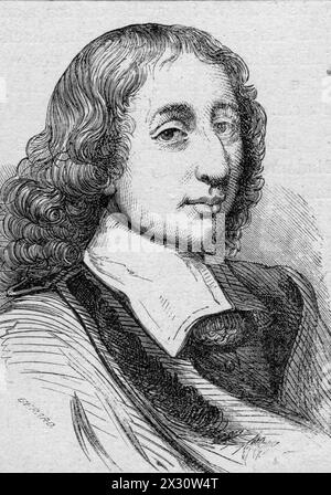 Portrait of Blaise Pascal - French engraving XIX th century Stock Photo ...