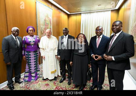 Vatican, Vatican. 24th Apr, 2024. **NO LIBRI** Italy, Rome, Vatican, 2024/4/24 . Pope Francis receives in private audience Mr. Alhaji Mahamudu Bawumia, Vice President of the Republic of Ghana in Vatican . Photograph by VATICAN MEDIA /Catholic Press Photo Credit: Independent Photo Agency/Alamy Live News Stock Photo