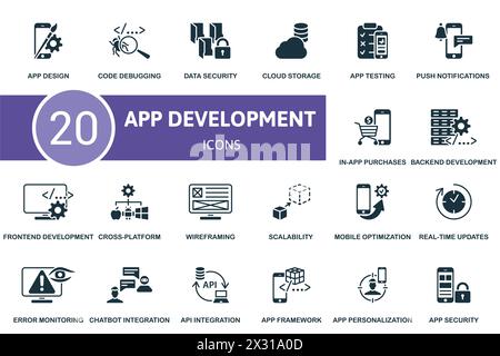 App development set. Creative icons. Stock Vector