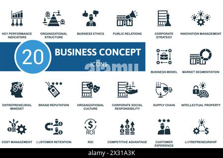 Business concept set. Creative icons. Stock Vector