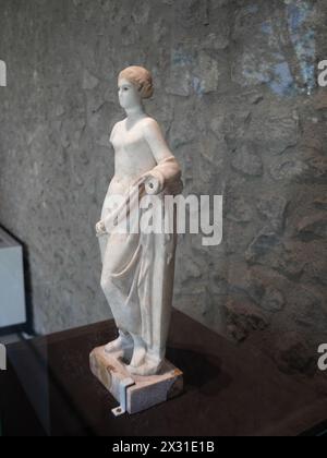 Marble statue exposed in Pompeii Italy Stock Photo