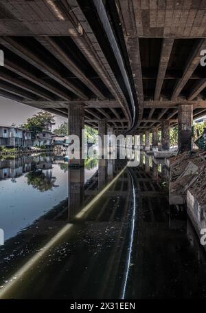 Bangkok, Thailand - Apr 20, 2024 - Perspective view of concrete pillars ...