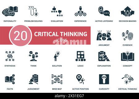 Critical thinking set. Creative icons. Stock Vector