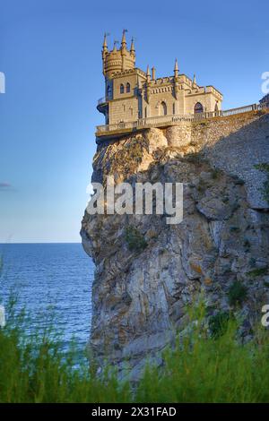 Castle Swallows Nest on the cliff near the sea Stock Photo