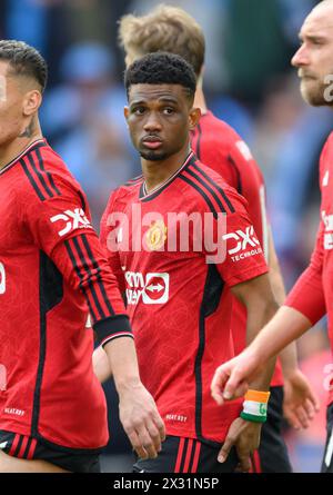 Amad Diallo of Manchester United in action during the Manchester United FC v Southampton FC