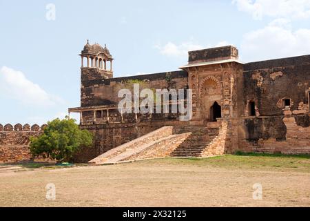 Jahangir Mahal and Shah Jahan Mahal, Fort complex, Gwalior, Madhya Pradesh, India Stock Photo