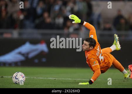 Rome, Italy. 23rd Apr, 2024. Christos Mandas of SS Lazio during the Coppa Italia Semi Final 2nd Leg match at Olimpico, Rome. Picture credit should read: Jonathan Moscrop/Sportimage Credit: Sportimage Ltd/Alamy Live News Stock Photo
