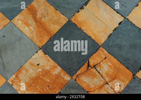 Marble floor tiles in the Galleria Umberto, Naples, Italy Stock Photo