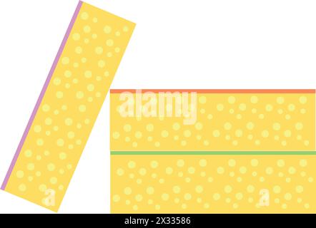 Insulated sponge for washing dishes and cleaning the house, color vector illustration in the flat style Stock Vector