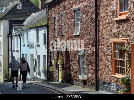 King Street at Kingsand in the Rame Peninsula in south east Cornwall. The twin villages of Cawsand and Kingsand are seaside villages and an escape fro Stock Photo