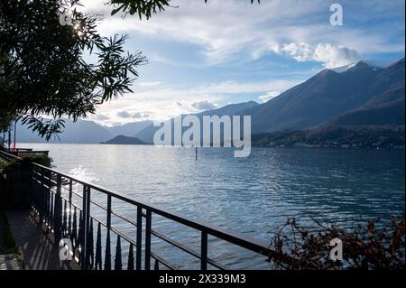 Tourist destination small medieval village of Bellagio with hilly narrow streets and luxurious villas, holiday destination on Lake Como, Italy in spri Stock Photo