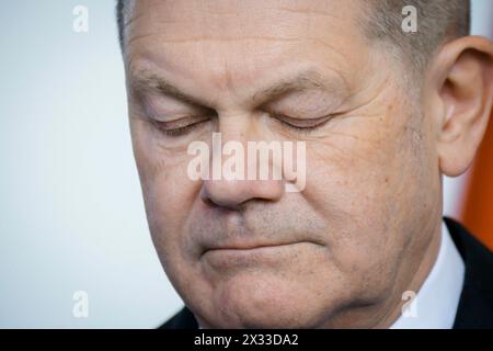 Berlin, Deutschland. 24th Apr, 2024. Olaf Scholz (SPD), Federal Chancellor. Berlin, April 24, 2024. Credit: dpa/Alamy Live News Stock Photo