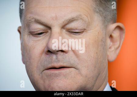 Berlin, Deutschland. 24th Apr, 2024. Olaf Scholz (SPD), Federal Chancellor. Berlin, April 24, 2024. Credit: dpa/Alamy Live News Stock Photo