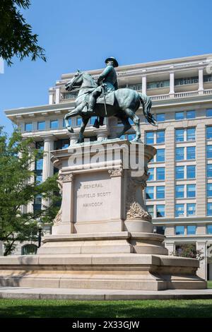 USA, WASHINGTON - AUG 27, 2014: Statue of general Winfield Scott Hancock. Stock Photo