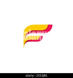 F Logo With Trendy Color Combination. Letter F Icon Stock Vector