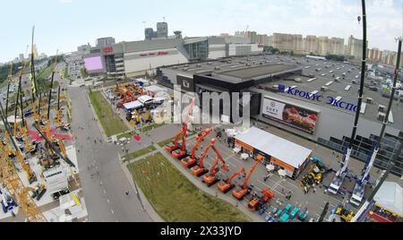 RUSSIA, MOSCOW - JUN 6, 2014: Building machines on 15th International Specialized Exhibition of Construction Equipment and Technologies CET 2014 at in Stock Photo