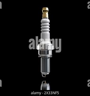 Spark plug isolated on black background 3d render Stock Photo