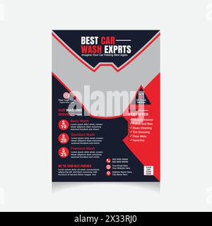 Car Wash flyer design Stock Vector