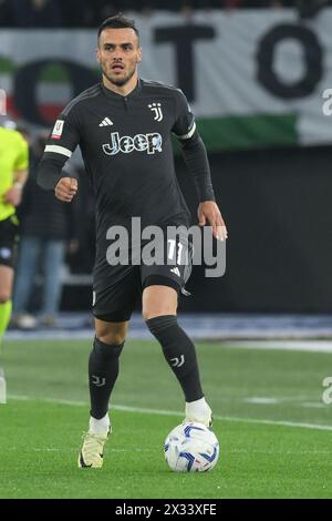 Rome, Italy. 23rd Apr, 2024. Filip Kosti? of Juventus FC in action during the Semi-final Second Leg - Coppa Italia match between SS Lazio vs Juventus FC at Olimpic Stadium on April 23, 2024 in Roma, italy Final score 2-1 (Credit Image: © Agostino Gemito/Pacific Press via ZUMA Press Wire) EDITORIAL USAGE ONLY! Not for Commercial USAGE! Stock Photo
