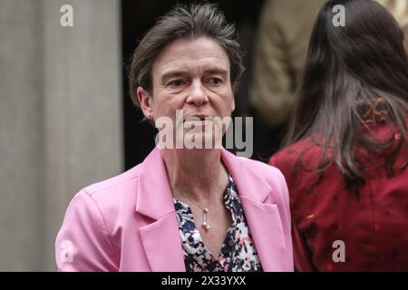 London, UK. 24th Apr, 2024. Selaine Saxby, MP for North Devon is seen in Downing Street his afternoon. Credit: Imageplotter/Alamy Live News Stock Photo