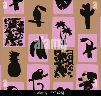 Modern vector pattern with multicolor abstract shapes. Colorful abstract background. Stock Vector
