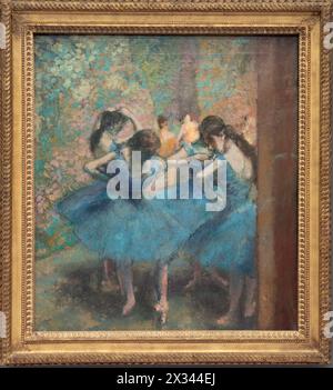 Paris, France - 04 12 2024: Orsay Museum. Blue dancers painted by Edgar Degas Stock Photo