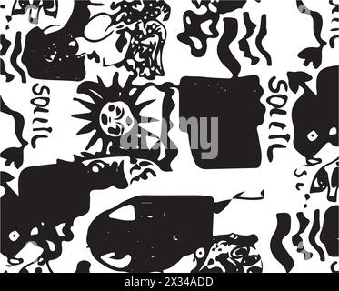 Modern vector pattern with multicolor abstract shapes. Colorful abstract background. Stock Vector