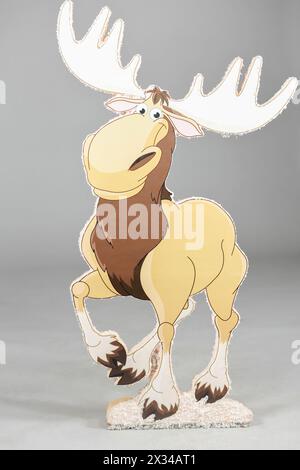 Cardboard moose, props for photo shoots in New Year and Christmas holidays Stock Photo