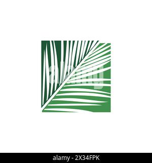 Tropical Palm leaf logo vector design template. Green Tropical Palm leaf logo vector design template Stock Vector
