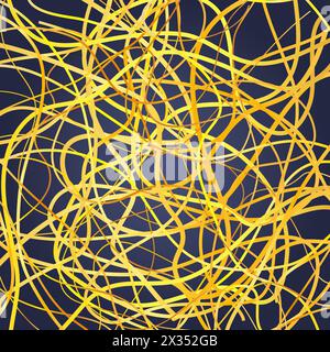 Vector background with moving yellow lines. Bright background of curves lines. Stock Vector