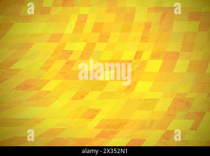 Abstract textured background with yellow colorful rectangles. Beautiful futuristic dynamic geometric pattern design. Vector illustration Stock Vector