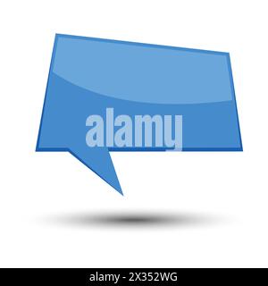 Blue cartoon comic balloon speech bubble without phrases and with shadow. Vector illustration. Stock Vector