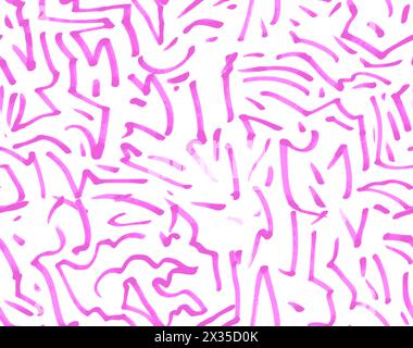 Abstract seamless pattern with hand drawn brush strokes. Vector illustration Stock Vector